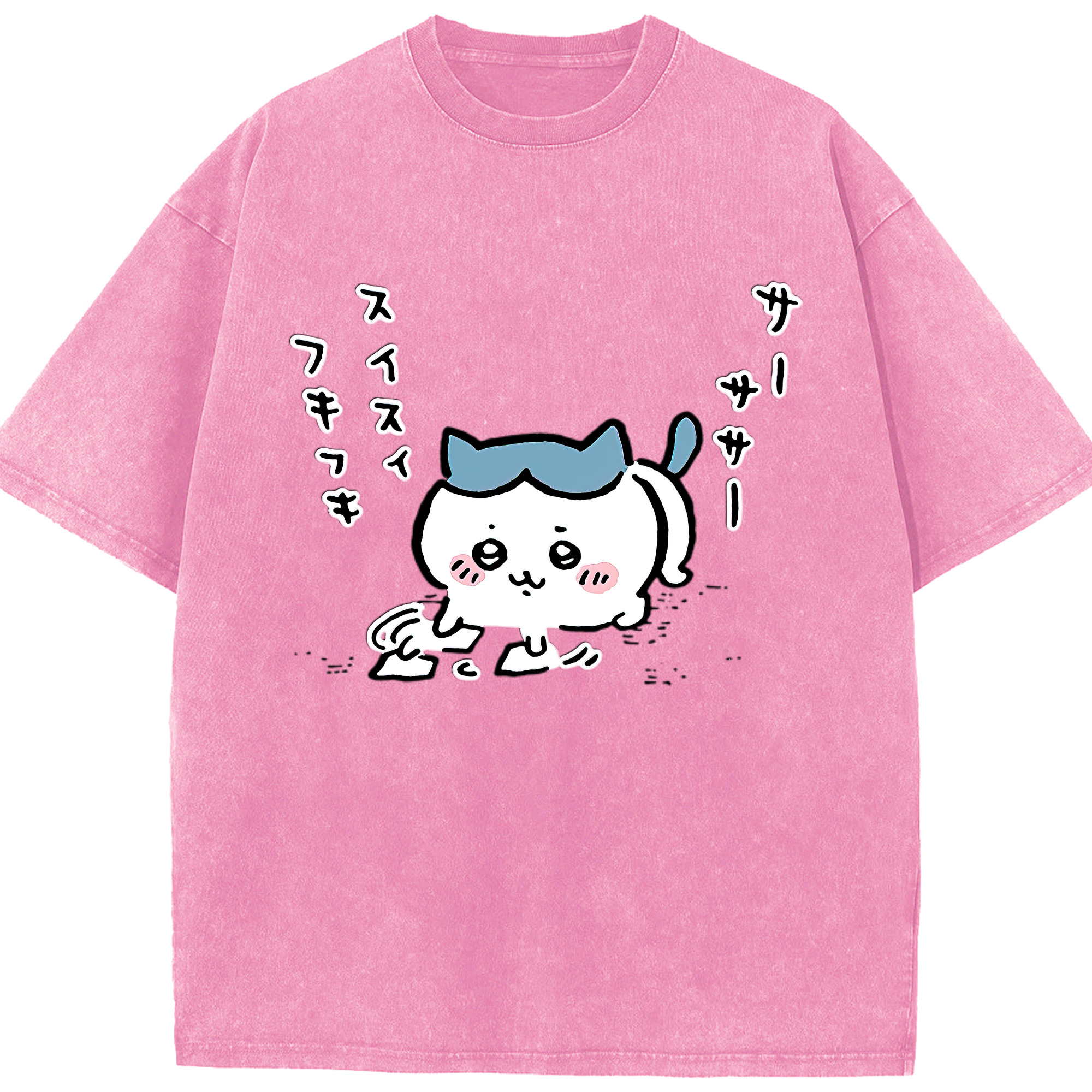 （画像用） ちいかわ ハチワレ Chii-kawa hachiware 綿100% ヴィンテージ風 半袖Tシャツ（フロントプリント）